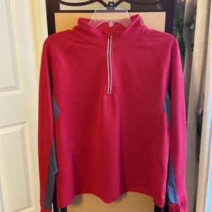 Champion  red/grey 3/4 quarter zip pullover XL